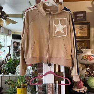 POL Beige Knit Top with Crew Neck